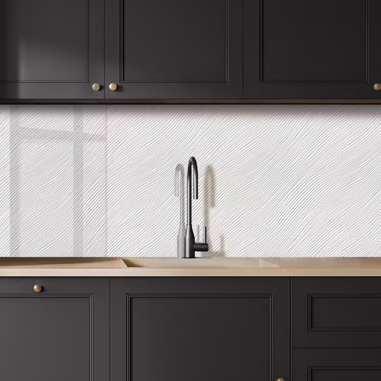 Kitchen splashback - Waves - Ribbing - White — 6