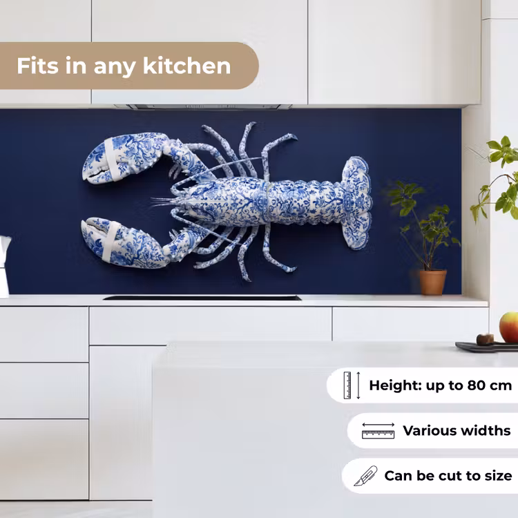 Kitchen splashback - Lobster - Porcelain - Delft - Blue — 7