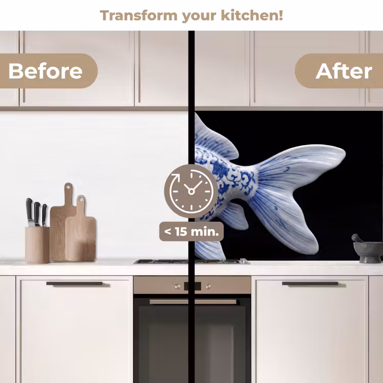 Kitchen splashback - Porcelain - Goldfish - Delftware — 3