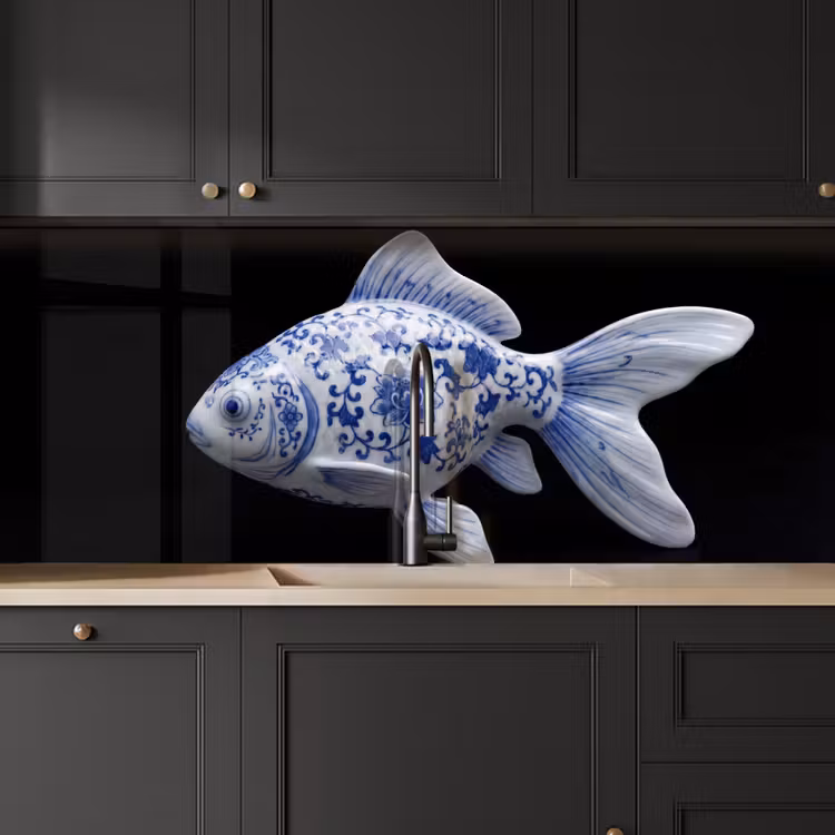 Kitchen splashback - Porcelain - Goldfish - Delftware — 6
