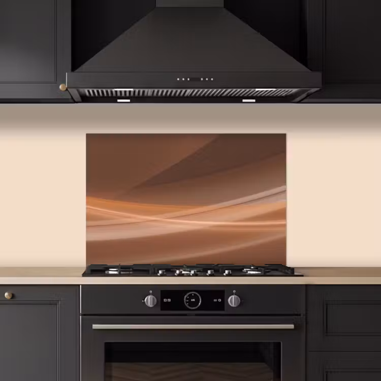 Kitchen splashback for hob - Waves - Abstract - Brown — 5