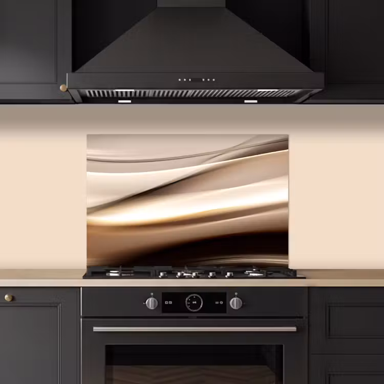 Kitchen splashback for hob - Waves - Abstract - Warm Beige — 5
