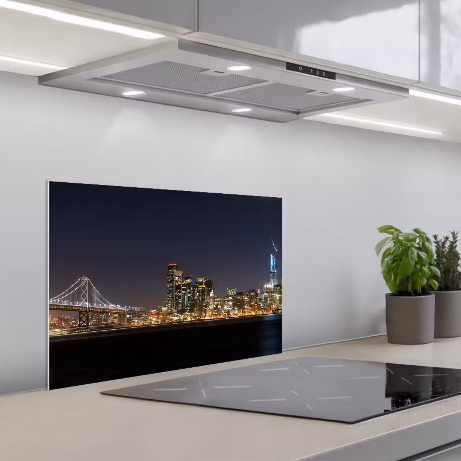 Kitchen splashback for hob - Lighting - Sky - Skyscrapers - Skyline — 1