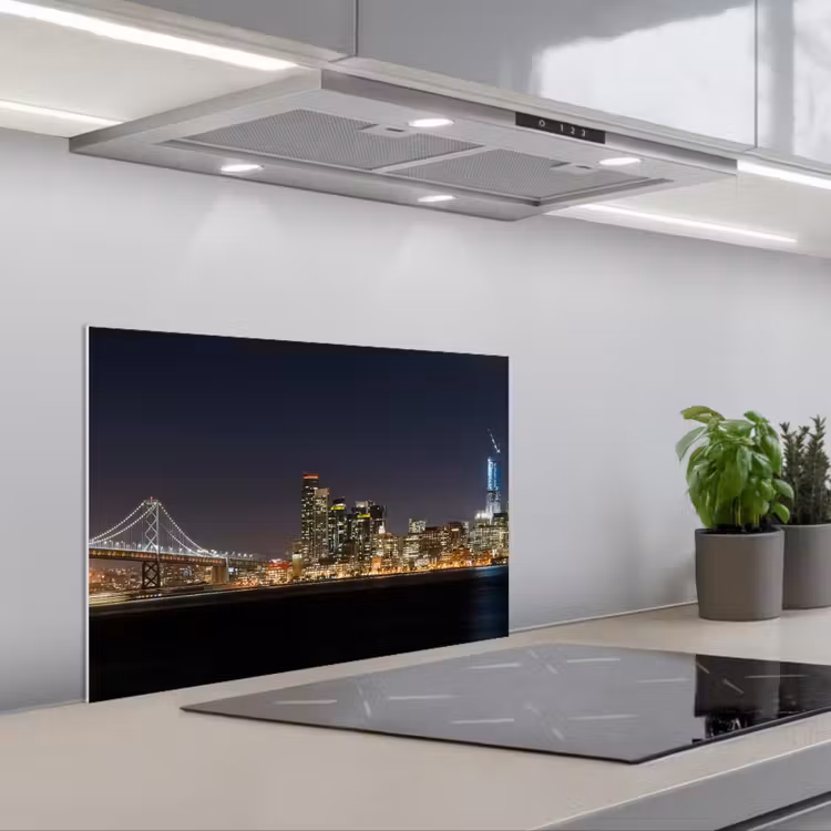 Kitchen splashback for hob - Lighting - Sky - Skyscrapers - Skyline — 1