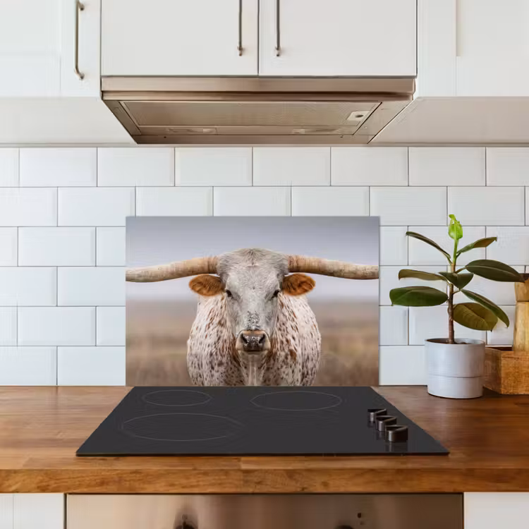 Kitchen splashback for hob - Longhorn - Grass Field - Animal — 3