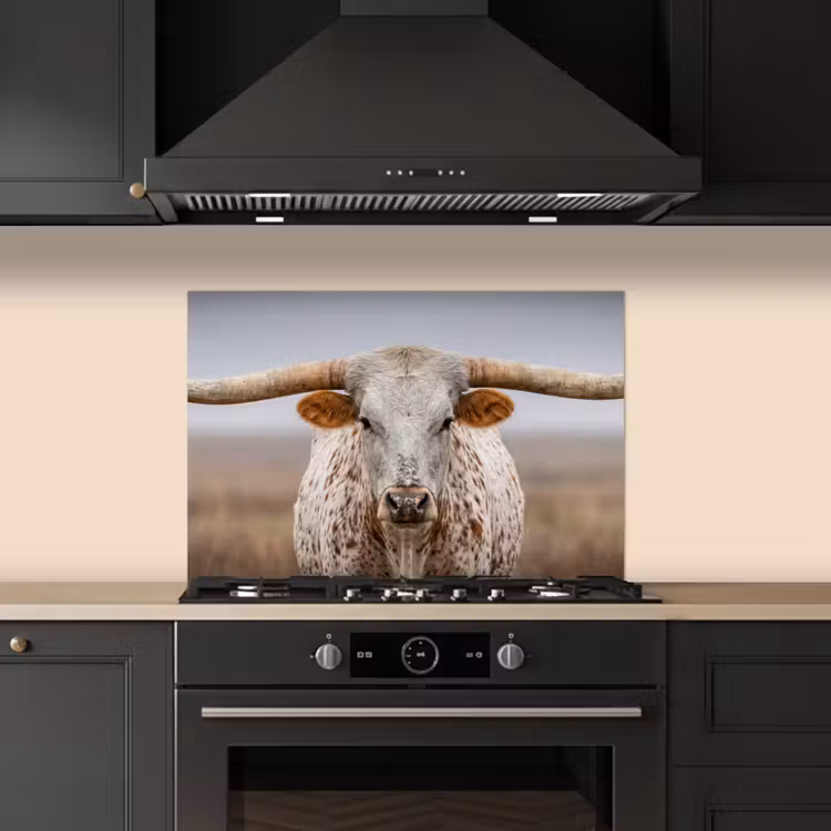 Kitchen splashback for hob - Longhorn - Grass Field - Animal — 5