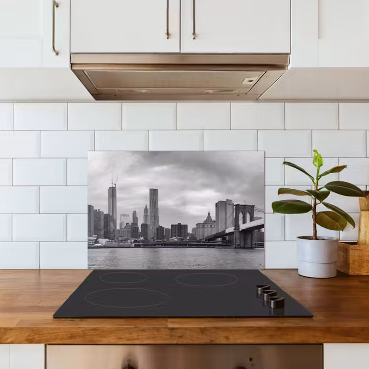 Kitchen splashback for hob - Skyline - Bridge - Buildings - Colorless — 3