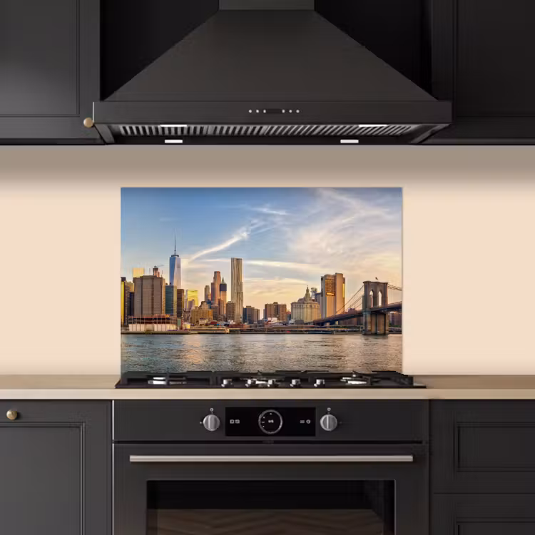 Kitchen splashback for hob - Skyline - New York - Bridge - Skyscrapers — 5