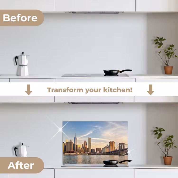 Kitchen splashback for hob - Skyline - New York - Bridge - Skyscrapers — 7