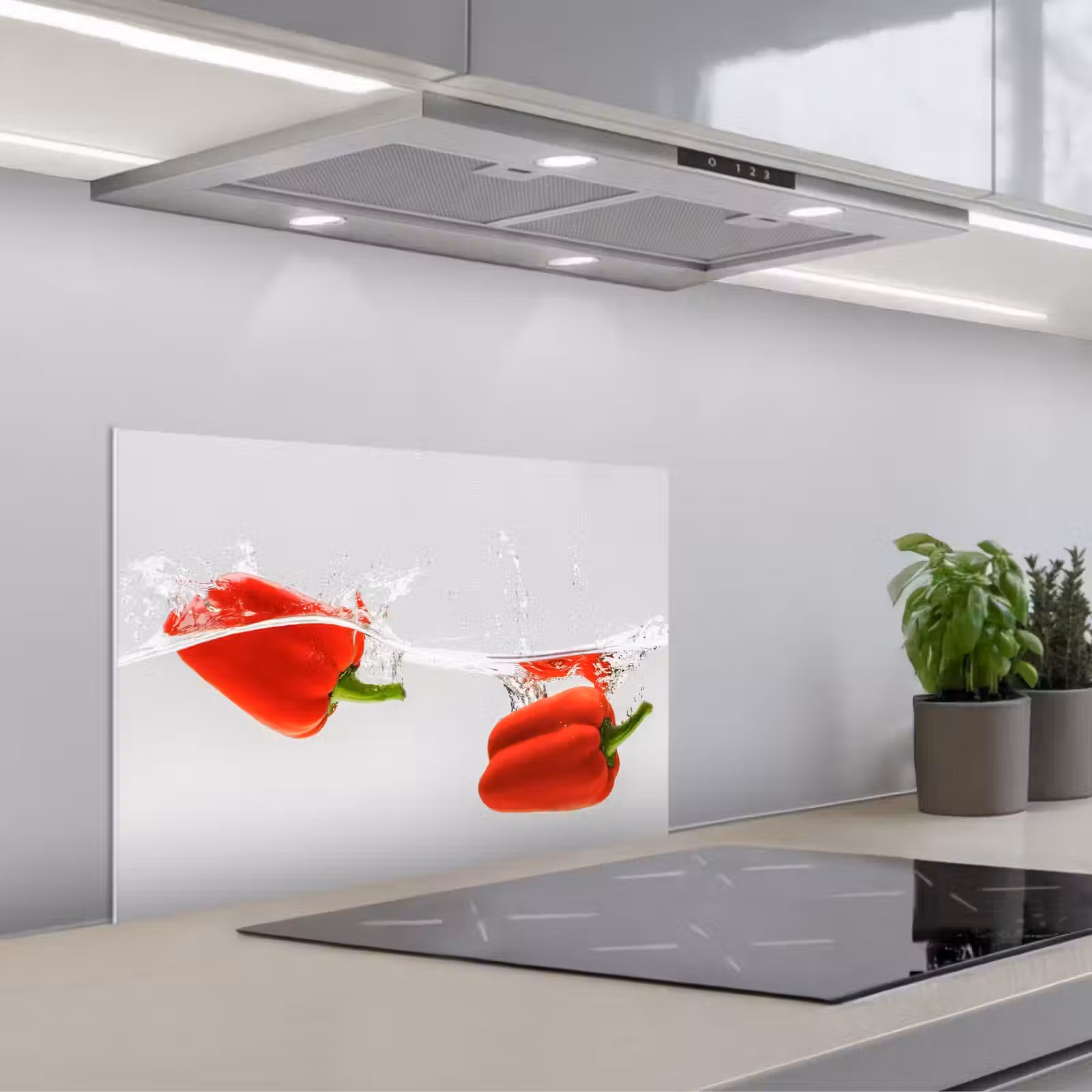 Kitchen splashback for hob - Splash - Vegetable - Red — 1