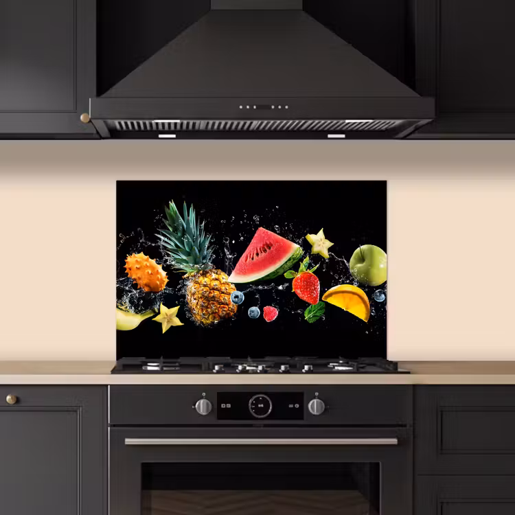 Kitchen splashback for hob - Splash - Fruit - Black — 5