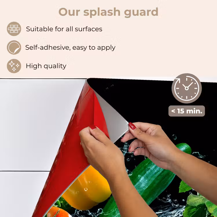 Kitchen splashback for hob - Vegetable - Splash - Black — 4