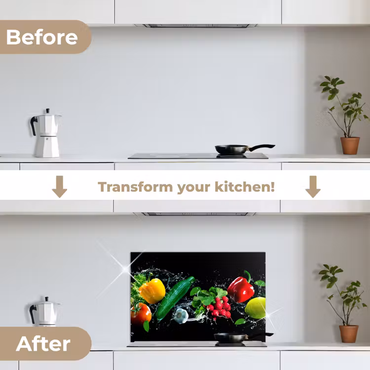 Kitchen splashback for hob - Vegetable - Splash - Black — 7