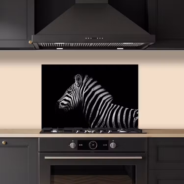 Kitchen splashback for hob - Zebra - Animal - Black — 5