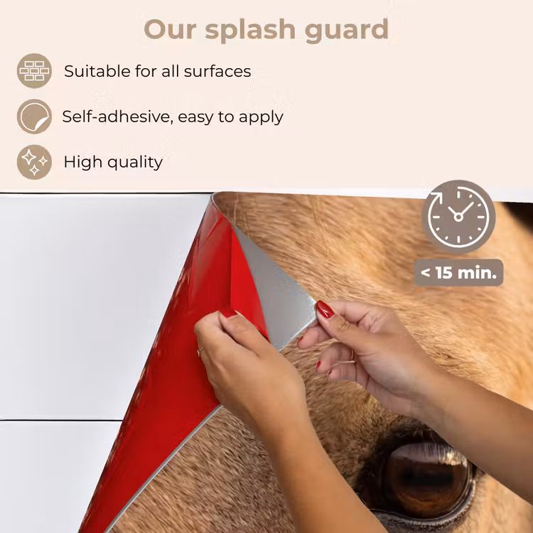 Kitchen splashback for hob - Horse - Eye - Brown — 4