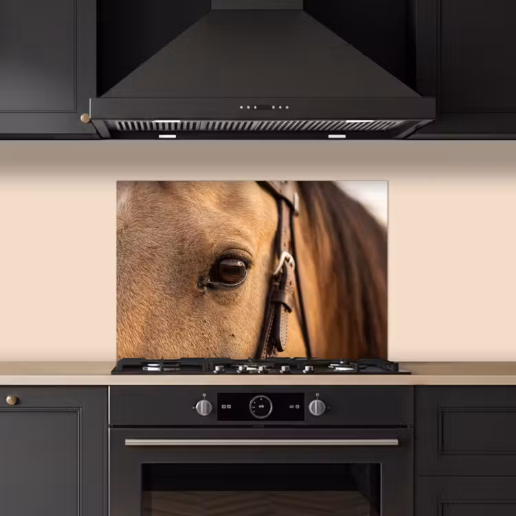 Kitchen splashback for hob - Horse - Eye - Brown — 5