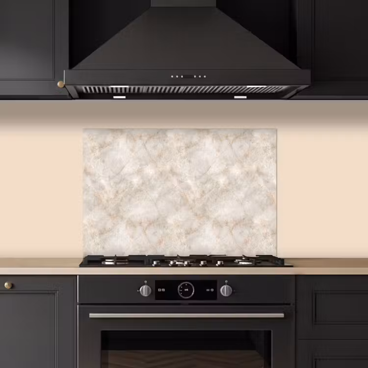 Kitchen splashback for hob - Light Beige - Golden Brown Grains - Marble — 5