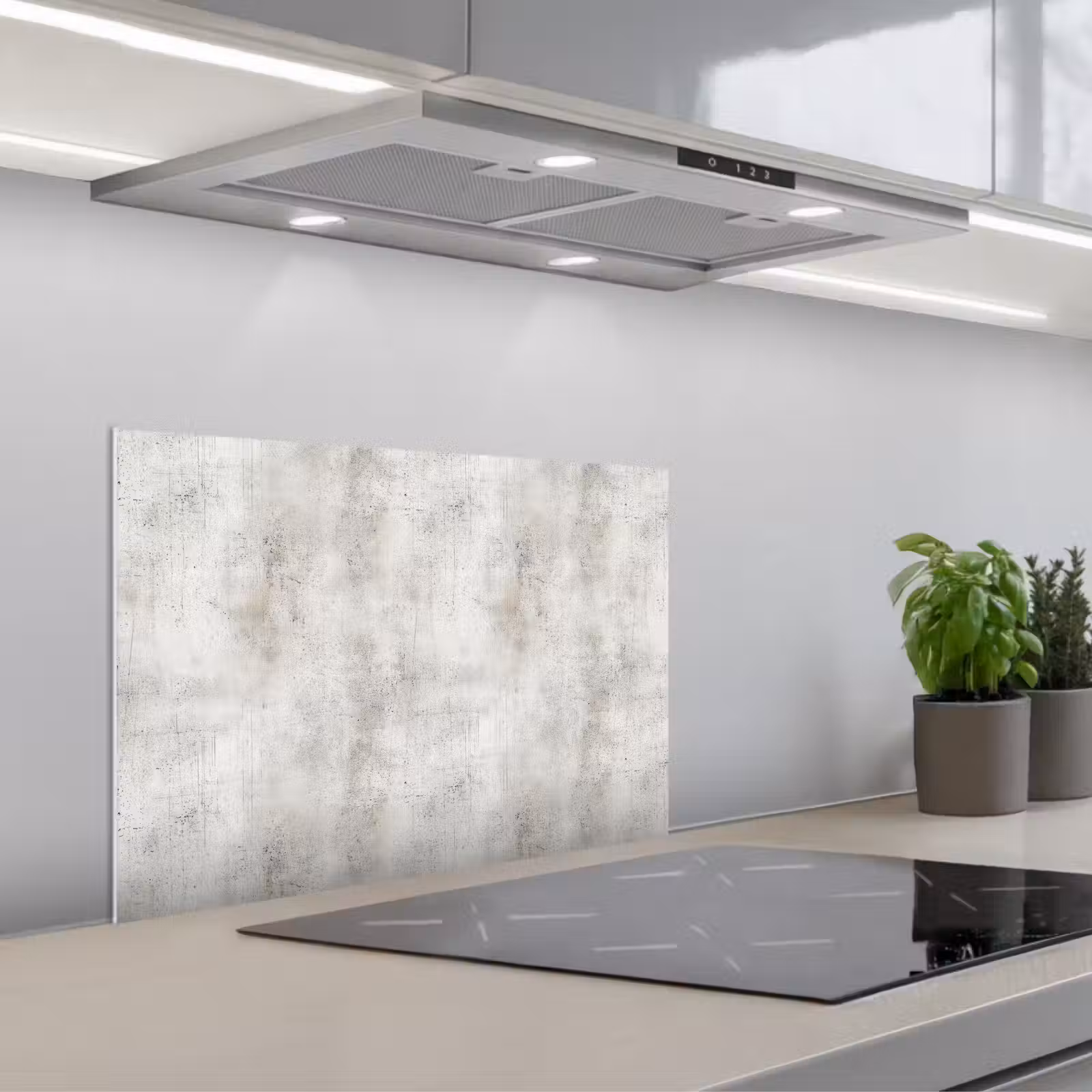 Kitchen splashback for hob - Gray - Concrete - Weathered — 1
