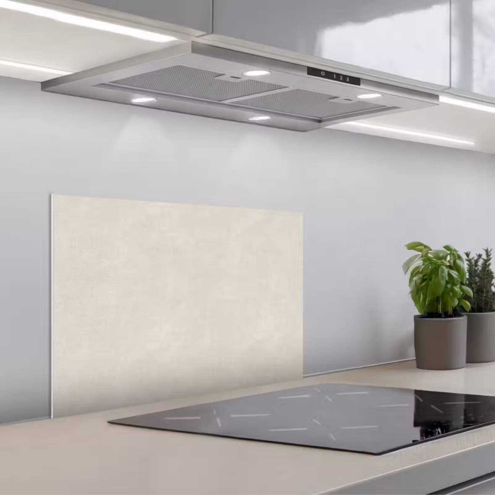 Kitchen splashback for hob - Sand-colored - Modern - Smooth — 1