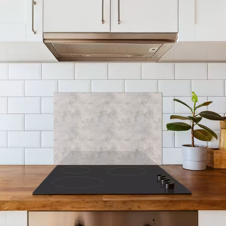 Kitchen splashback for hob - Gray - Concrete - Industrial — 3