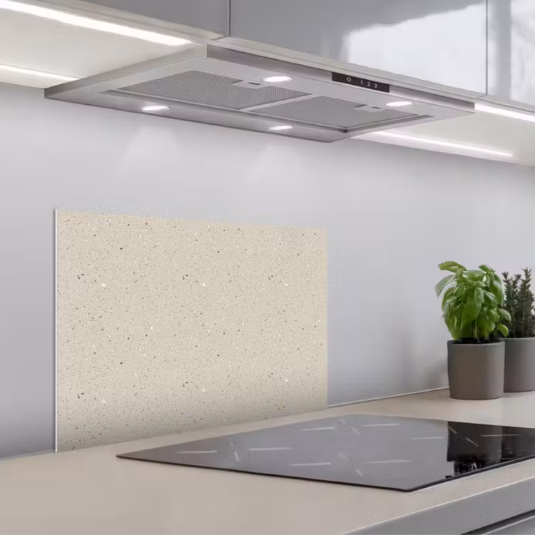 Kitchen splashback for hob - Light beige - Terrazzo - Gray — 1