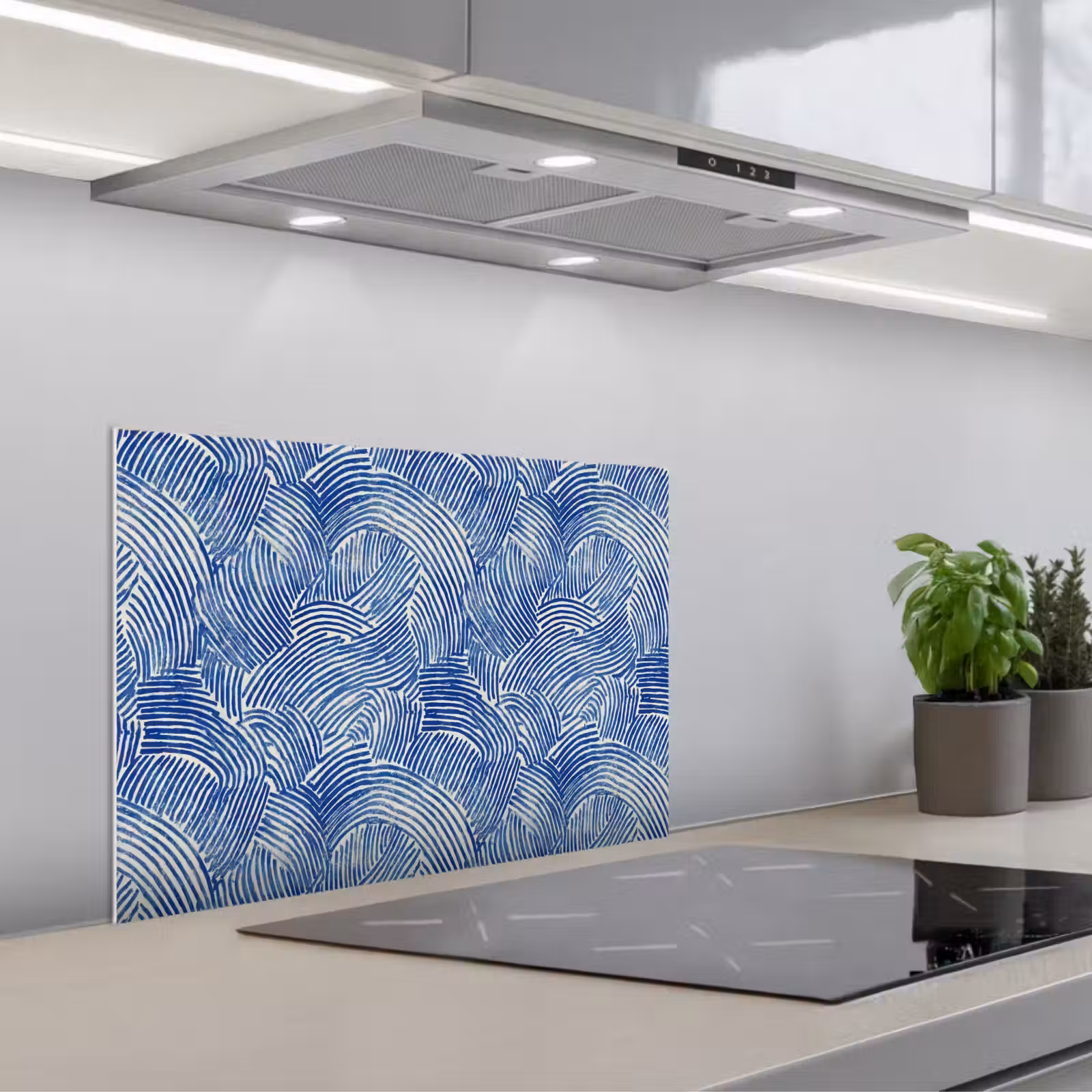 Kitchen splashback for hob - Modern - Abstract - Blue — 1