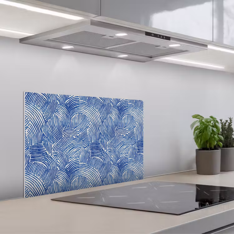 Kitchen splashback for hob - Modern - Abstract - Blue — 1