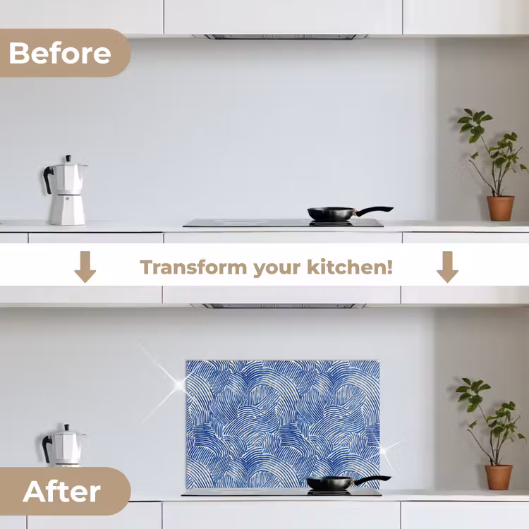 Kitchen splashback for hob - Modern - Abstract - Blue — 7