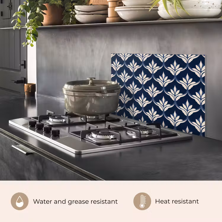 Kitchen splashback for hob - Modern - Design - Blue — 2