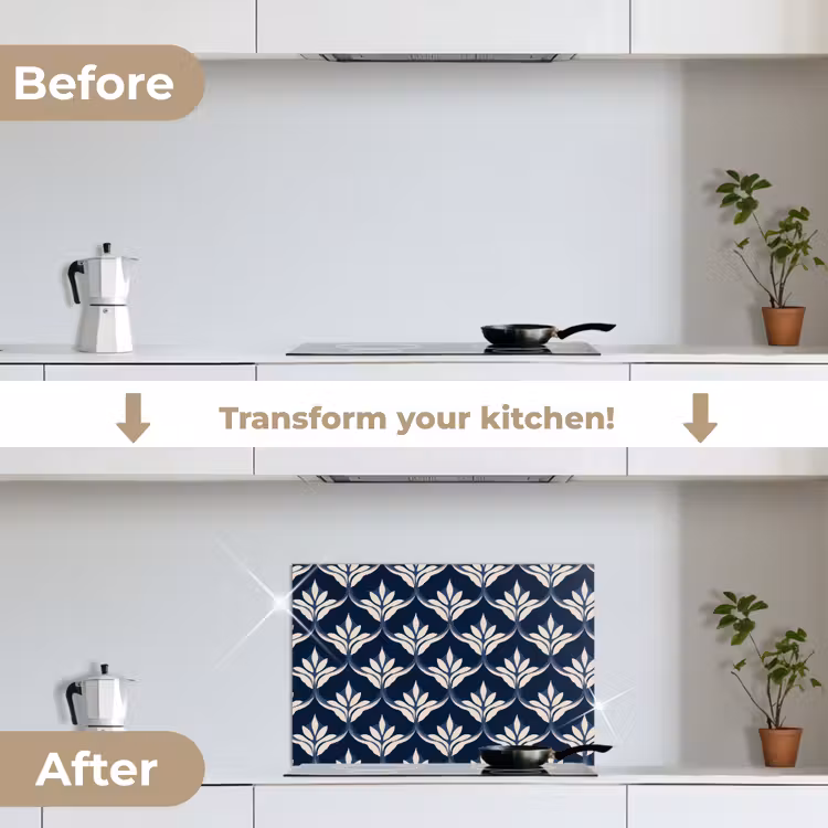 Kitchen splashback for hob - Modern - Design - Blue — 7
