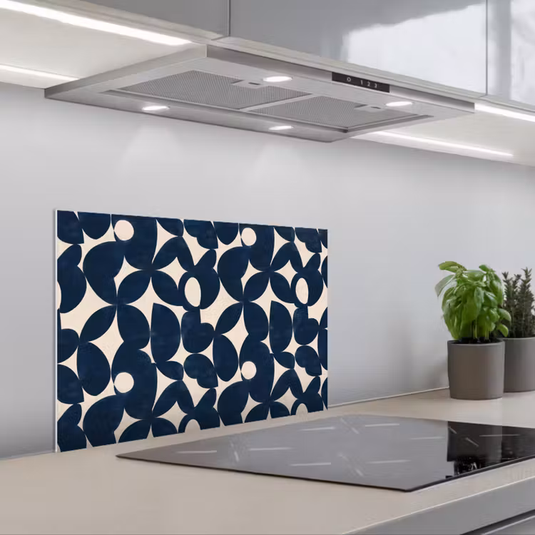 Kitchen splashback for hob - Modern - Geometric - Blue — 1