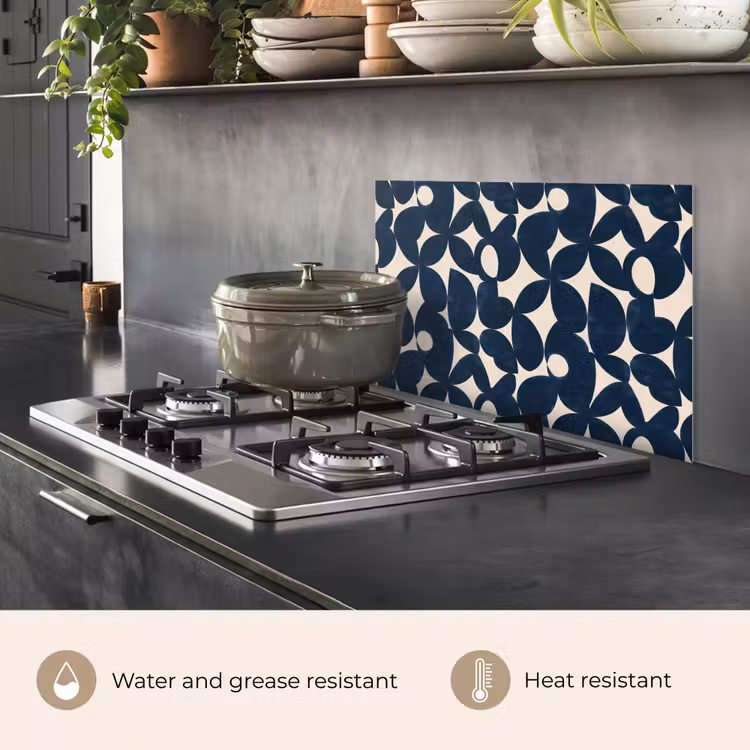 Kitchen splashback for hob - Modern - Geometric - Blue — 2