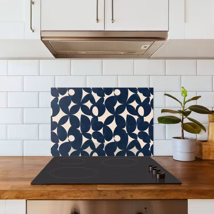 Kitchen splashback for hob - Modern - Geometric - Blue — 3
