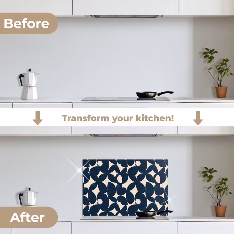 Kitchen splashback for hob - Modern - Geometric - Blue — 7
