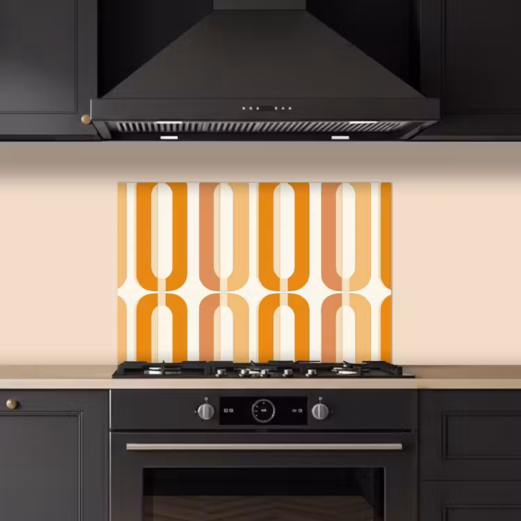 Kitchen splashback for hob - U-shape - Retro - Orange — 5
