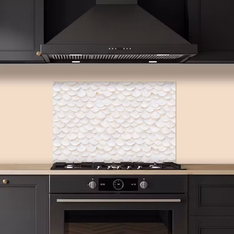 Kitchen splashback for hob - Scales - White - Elegant — 5