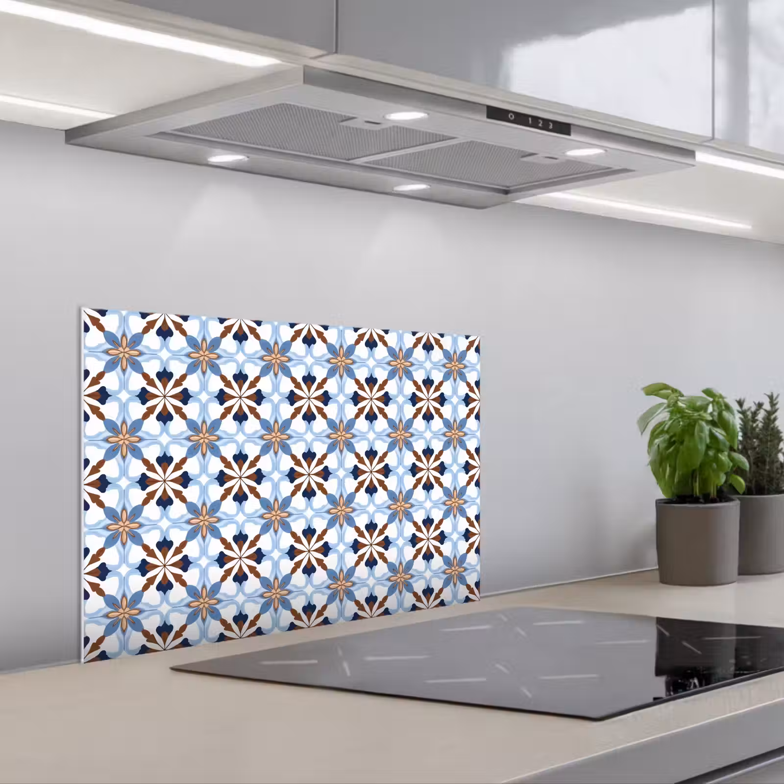 Kitchen splashback for hob - Ornament - Tile - Colorful — 1
