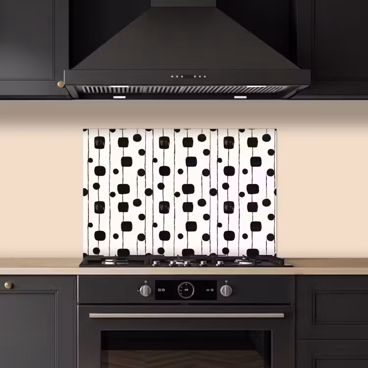 Kitchen splashback for hob - Graphic - Modern - Black — 5
