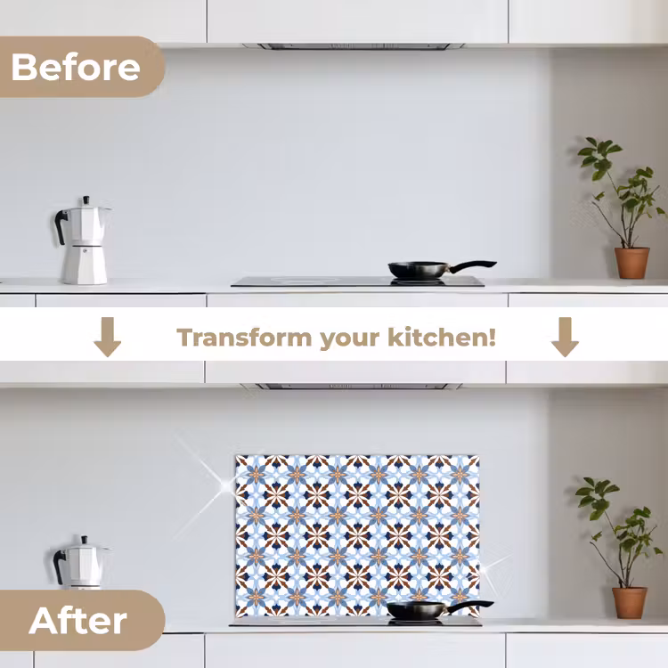 Kitchen splashback for hob - Ornament - Tile - Colorful — 7