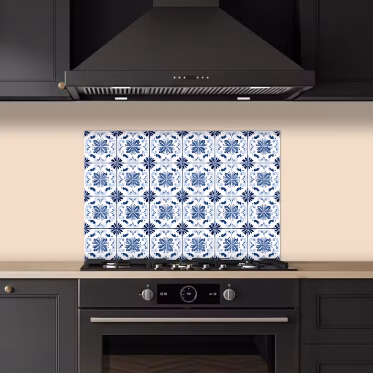 Kitchen splashback for hob - Pattern - Tile - Blue — 5
