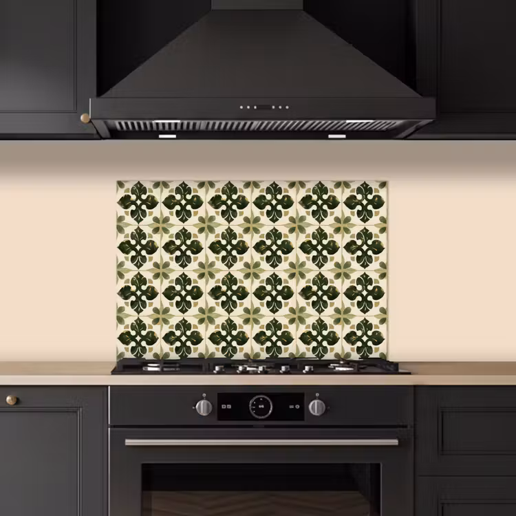 Kitchen splashback for hob - Pattern - Tile - Green — 5