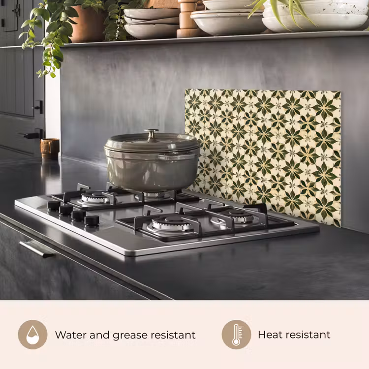 Kitchen splashback for hob - Tile - Pattern - Green — 2