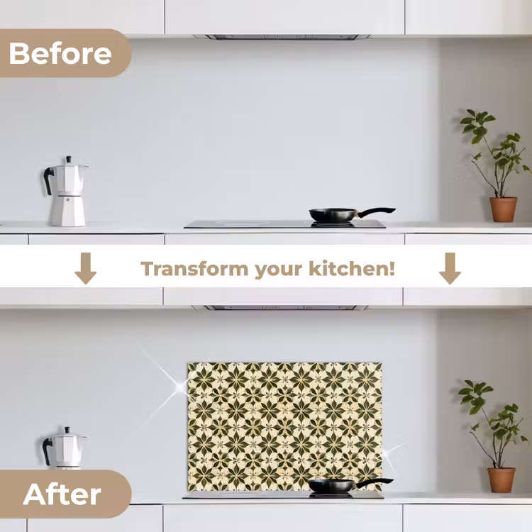 Kitchen splashback for hob - Tile - Pattern - Green — 7