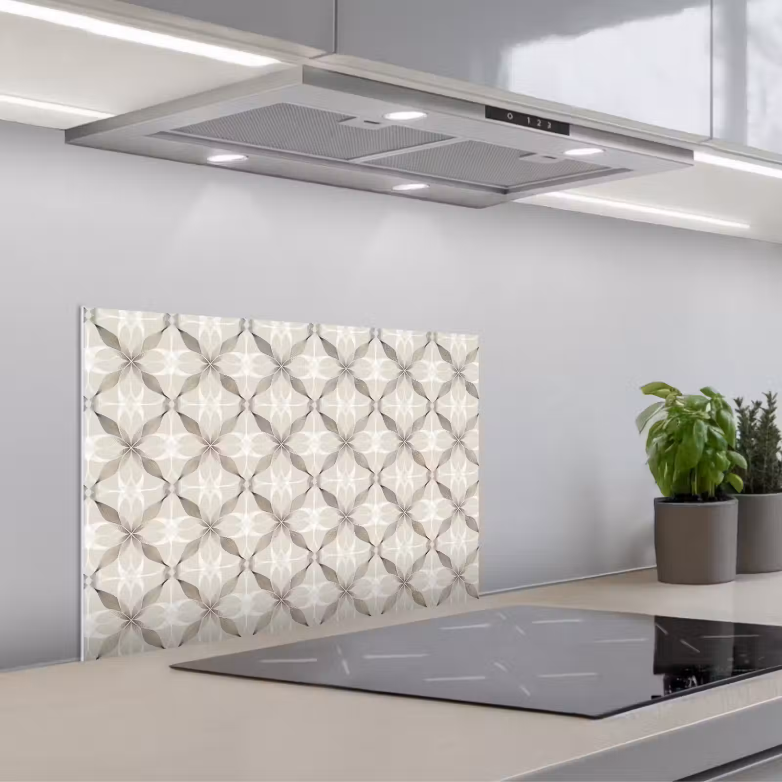 Kitchen splashback for hob - Graphic - Pattern - Gray — 1
