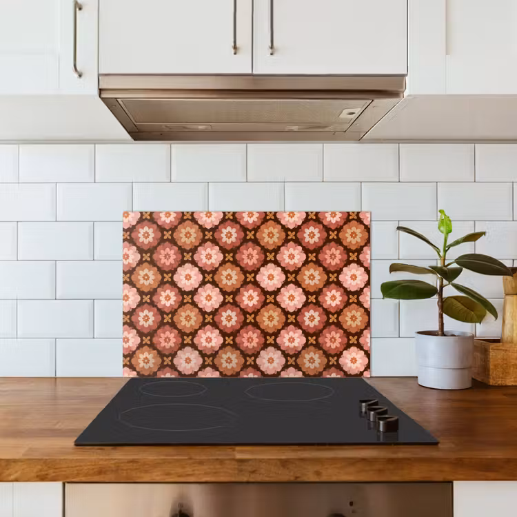 Kitchen splashback for hob - Geometric - Floral - Colorful — 3