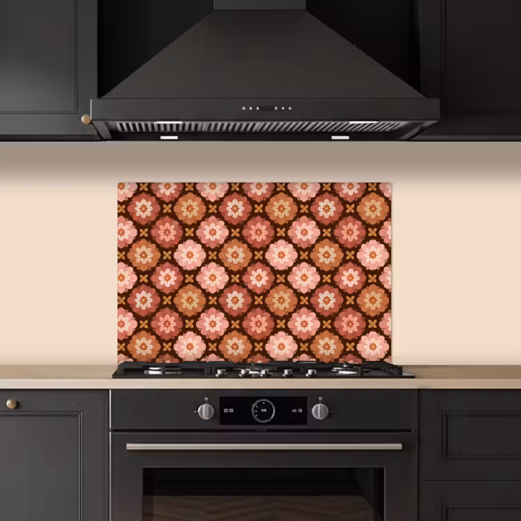 Kitchen splashback for hob - Geometric - Floral - Colorful — 5