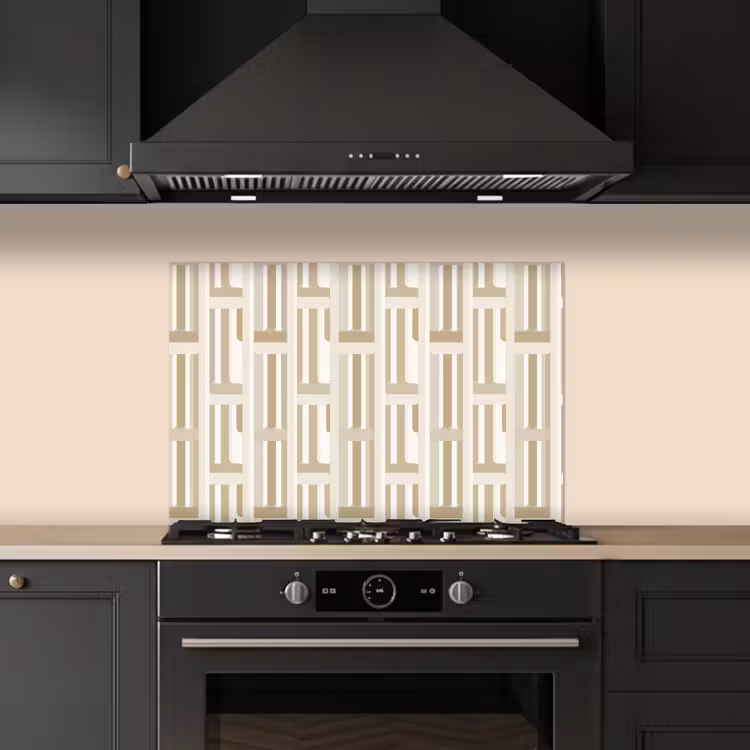 Kitchen splashback for hob - Modern - Geometric - Beige — 5