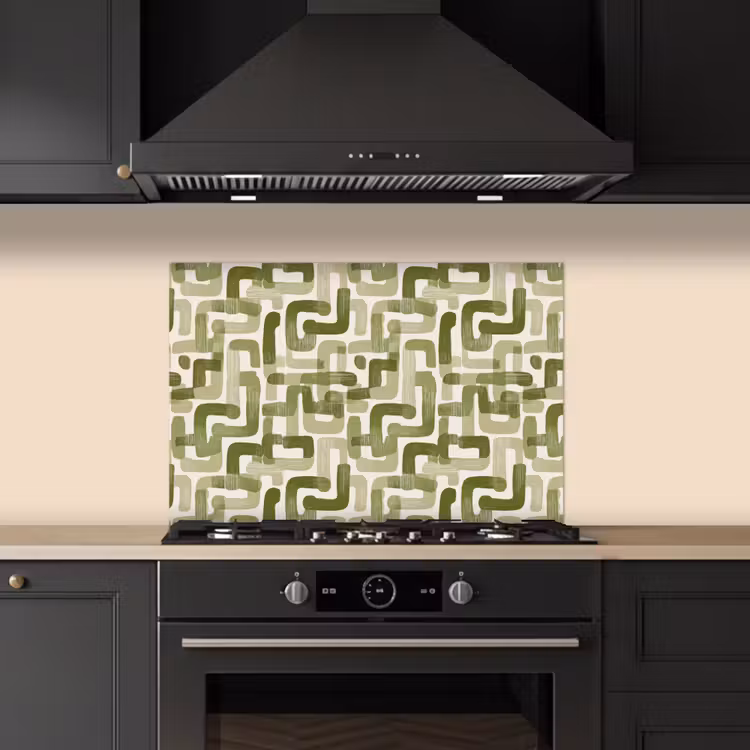 Kitchen splashback for hob - Modern - Graphic - Green — 5