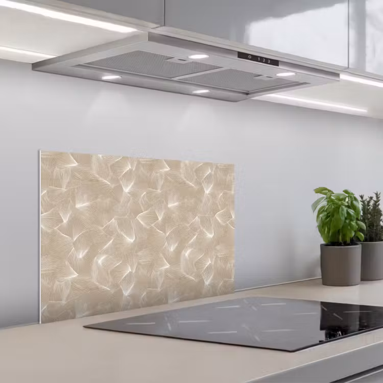 Kitchen splashback for hob - Organic - Texture - Beige — 1