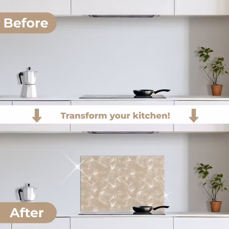 Kitchen splashback for hob - Organic - Texture - Beige — 7